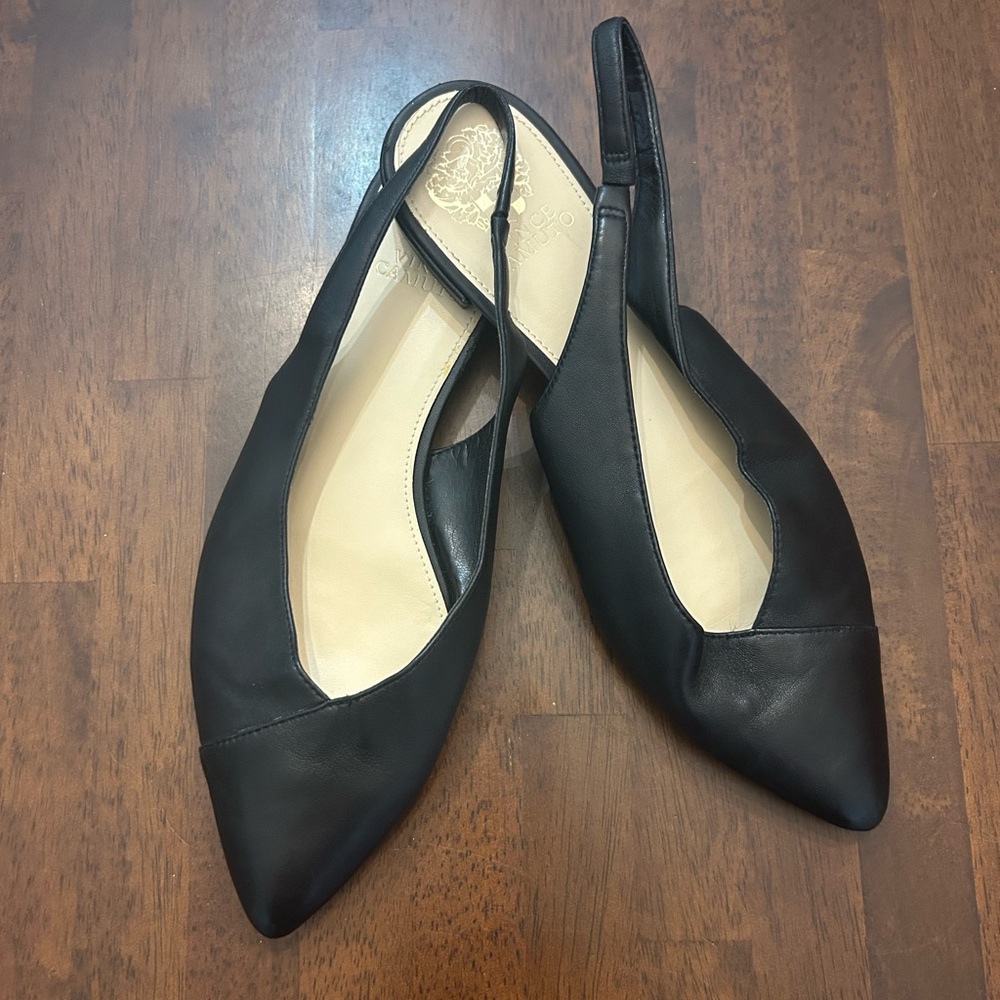 Vince Camuto Black Slingback Flats Size 9